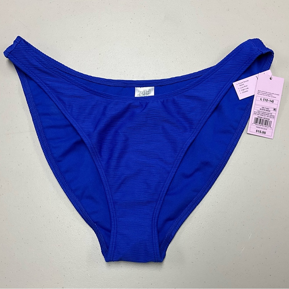 Royal Blue Ribbed Bikini Bottom Wild Fable Large
